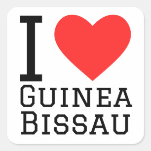 Adesivo Quadrado Eu amo Guiné-Bissau