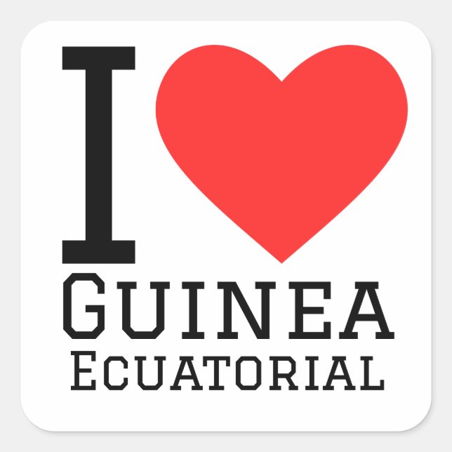 Adesivo Quadrado Eu amo Guiné Equatorial (Frente)
