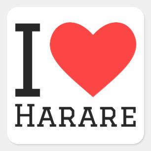 Adesivo Quadrado Eu amo Harare