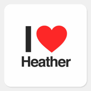 Adesivo Quadrado eu amo heather