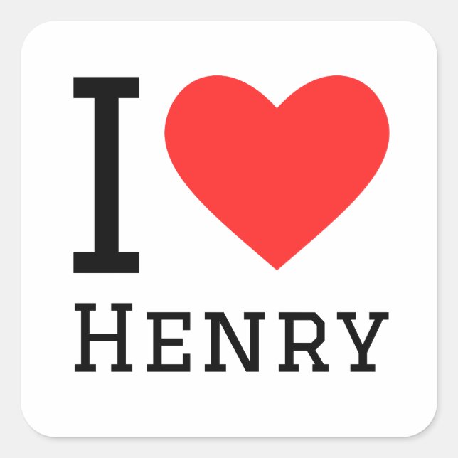 Adesivo Quadrado Eu amo Henry (Frente)