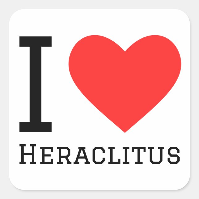 Adesivo Quadrado Eu amo Heraclitus (Frente)