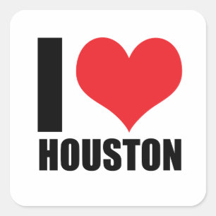 Adesivo Quadrado Eu amo Houston