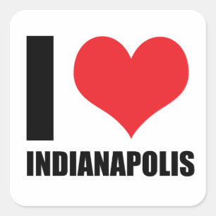 Adesivo Quadrado Eu amo Indianápolis
