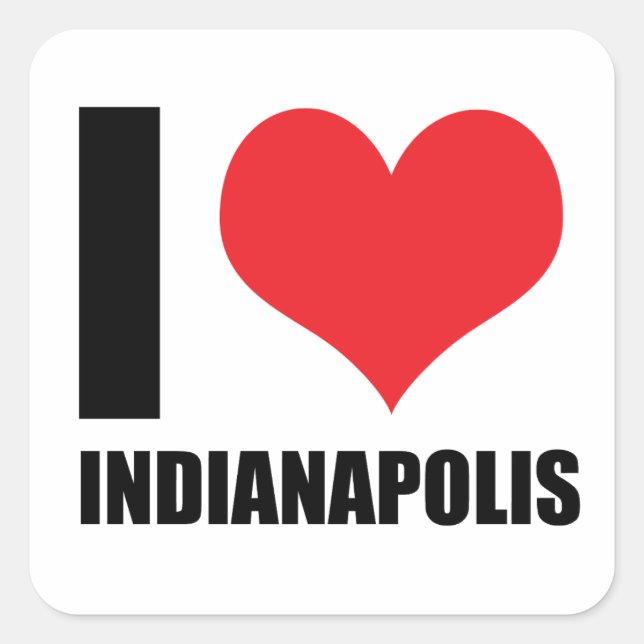Adesivo Quadrado Eu amo Indianápolis (Frente)