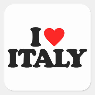 ADESIVO QUADRADO EU AMO ITALIA
