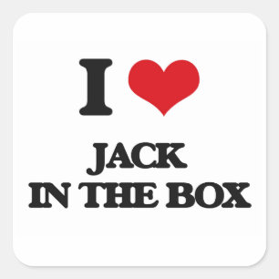 Adesivo Quadrado Eu amo Jack in the Box