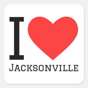 Adesivo Quadrado Eu amo Jacksonville