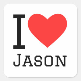 Adesivo Quadrado Eu amo Jason