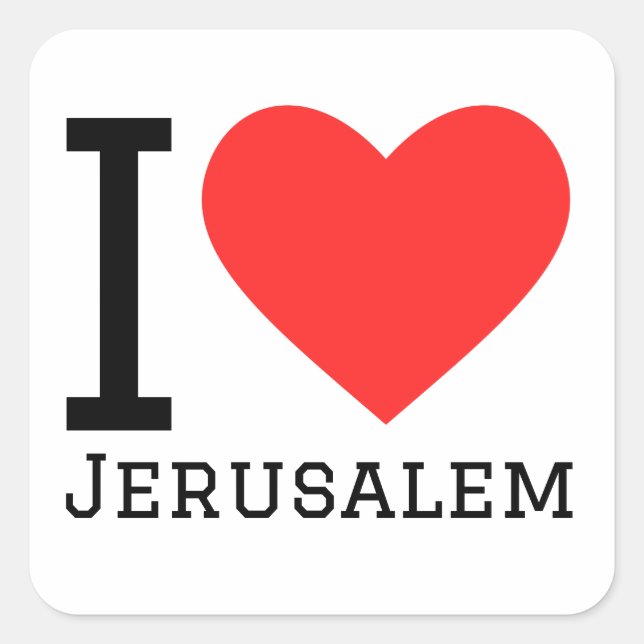 Adesivo Quadrado Eu amo Jerusalém (Frente)