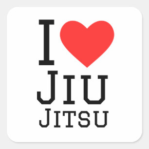 Adesivo Quadrado Eu amo Jiu Jitsu