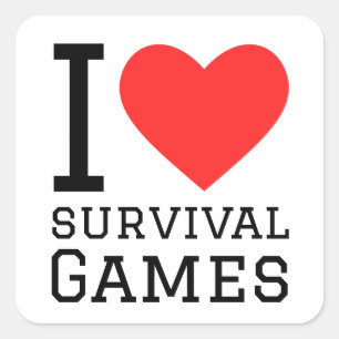 Adesivo Quadrado Eu amo jogos de sobrevivência