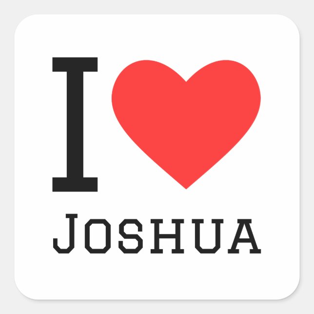 Adesivo Quadrado Eu amo Joshua (Frente)