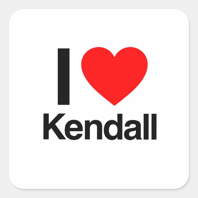 Adesivo Quadrado eu amo kendall (Frente)