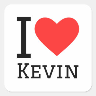 Adesivo Quadrado Eu amo Kevin