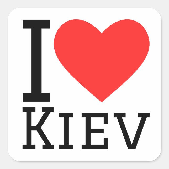 Adesivo Quadrado Eu amo kiev (Frente)