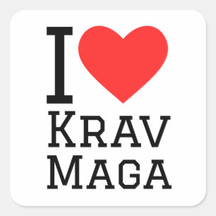 Adesivo Quadrado Eu amo Krav Maga