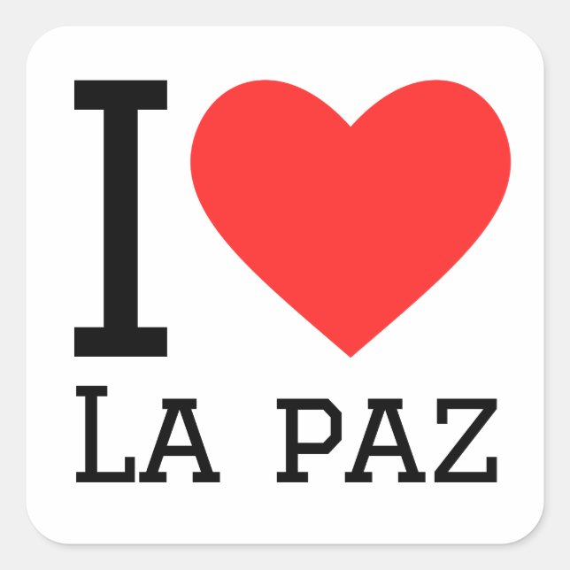Adesivo Quadrado Eu amo La Paz (Frente)