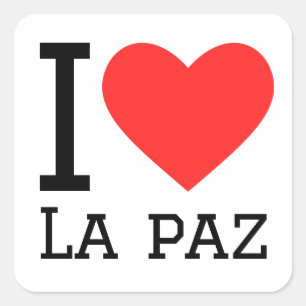 Adesivo Quadrado Eu amo La Paz