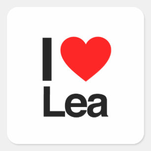 Adesivo Quadrado eu amo lea