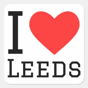 Adesivo Quadrado Eu amo Leeds