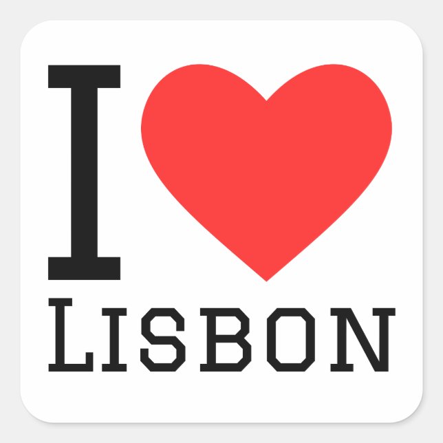 Adesivo Quadrado Eu amo Lisboa (Frente)