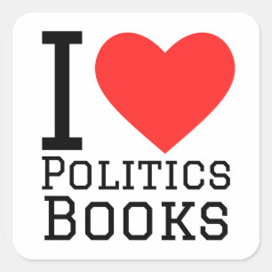 Adesivo Quadrado Eu amo livros de política