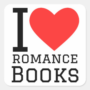 Adesivo Quadrado Eu amo livros de romance