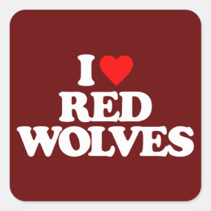 ADESIVO QUADRADO EU AMO LOBOS VERMELHOS
