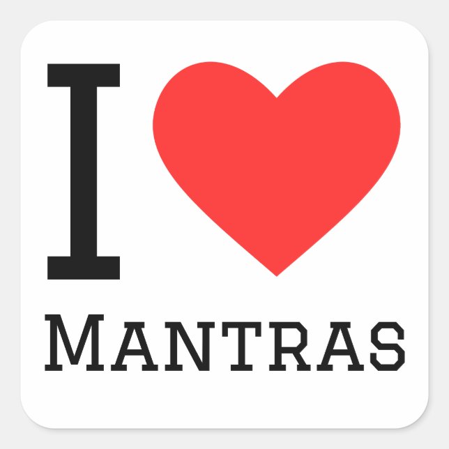 Adesivo Quadrado Eu amo mantras (Frente)