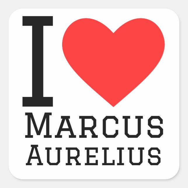 Adesivo Quadrado Eu amo Marcus Aurelius (Frente)