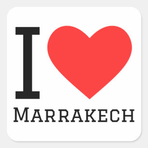 Adesivo Quadrado Eu amo Marrakech
