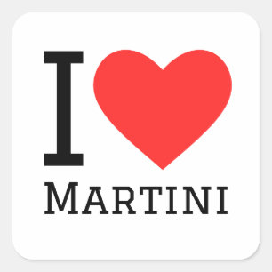 Adesivo Quadrado Eu amo martini