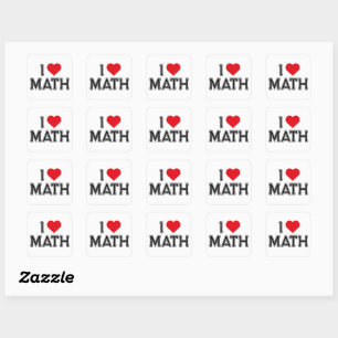 Adesivo Quadrado Eu Amo Matemática Vintage Retro Matemática