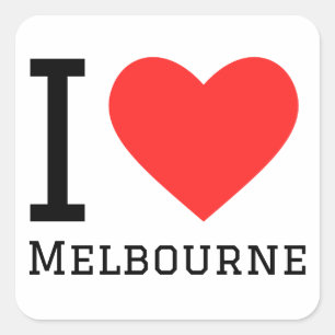 Adesivo Quadrado Eu amo Melbourne