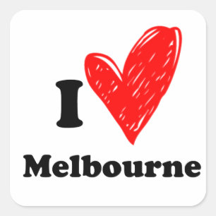Adesivo Quadrado Eu amo Melbourne