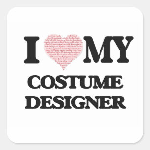 Adesivo Quadrado Eu amo meu estilista (o coração feito das