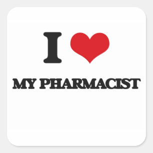Adesivo Quadrado Eu amo meu farmacêutico