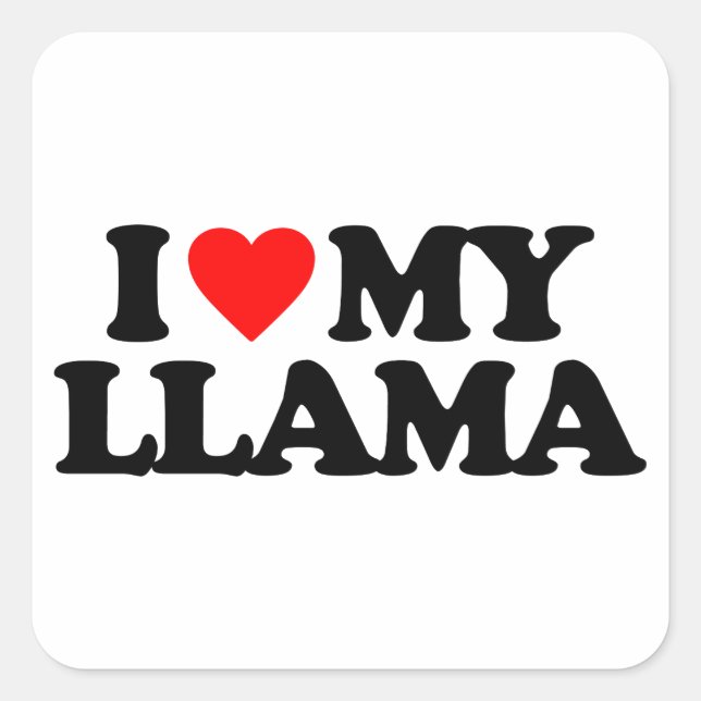 ADESIVO QUADRADO EU AMO MEU LLAMA (Frente)