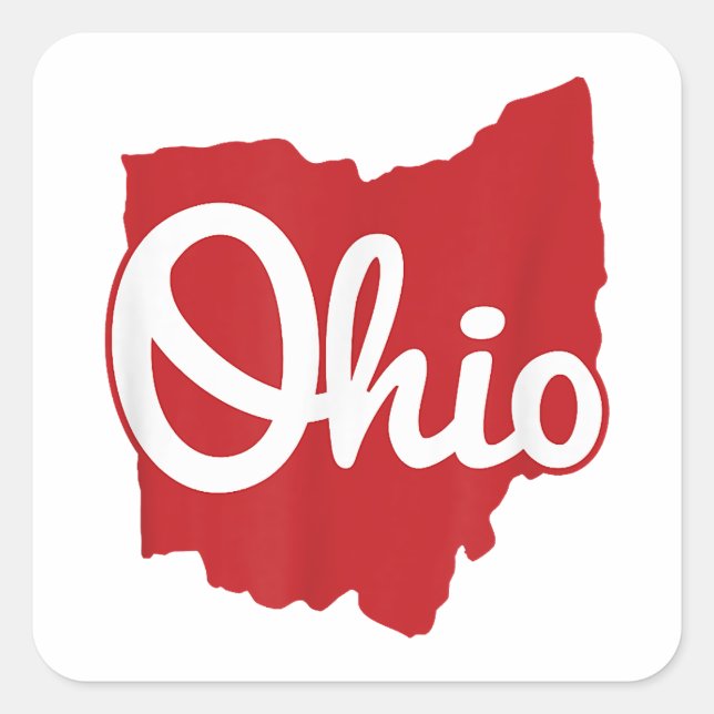 Adesivo Quadrado Eu Amo Meu Ohio Home Script Ohio (Frente)