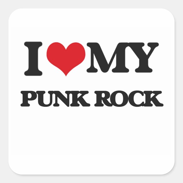 Adesivo Quadrado Eu Amo Meu PUNK ROCK (Frente)