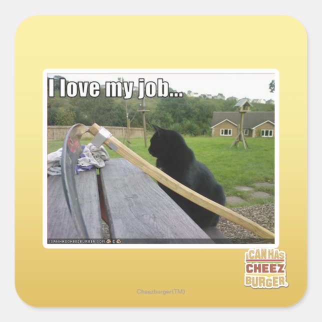 Adesivo Quadrado Eu amo meu trabalho (Frente)