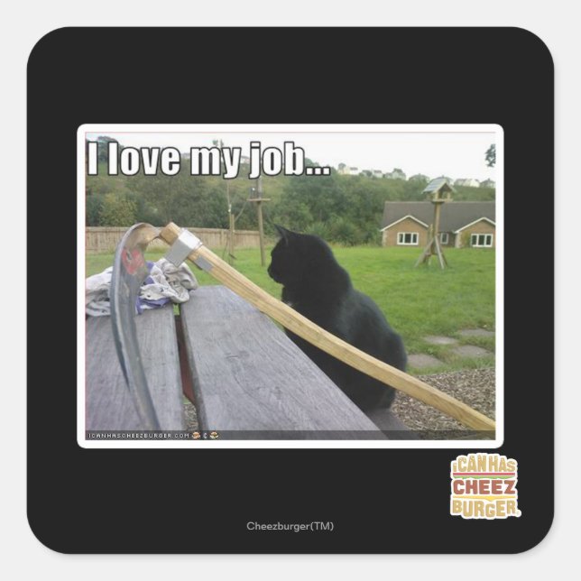 Adesivo Quadrado Eu amo meu trabalho (Frente)
