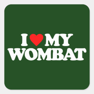 ADESIVO QUADRADO EU AMO MEU WOMBAT