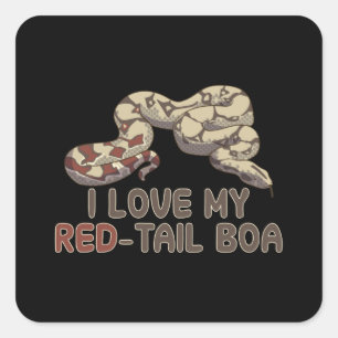 Adesivo Quadrado Eu amo minha boa cauda vermelha