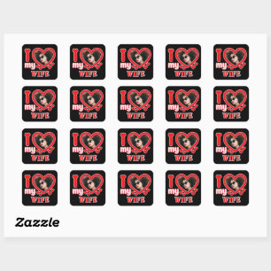 Adesivo Quadrado Eu Amo Minha Esposa Personalizada