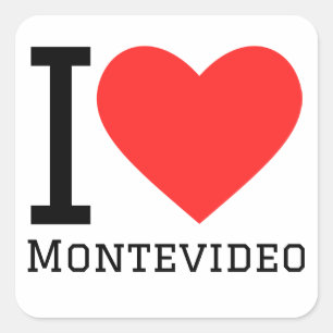 Adesivo Quadrado Eu amo Montevideo