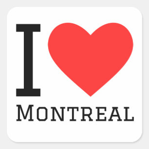 Adesivo Quadrado Eu amo Montreal