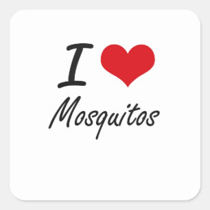 Adesivo Quadrado Eu amo mosquitos