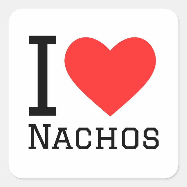 Adesivo Quadrado Eu amo nachos (Frente)